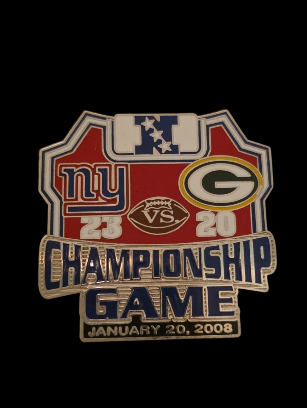 New York Giants Super Bowl XLII Champions Pin Set - Blue/Red/White - Picture 5 of 8